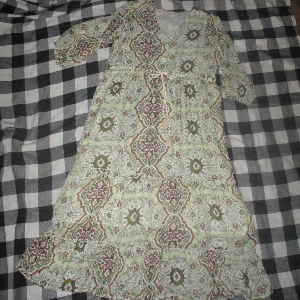 Soft Surroundings Green Patterned Maxi Dress - Picture 2 of 5